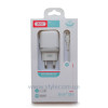 Мережевий зарядний пристрій (адаптер) 2в1 XO L69 2USB / 2.4A + Type-C white