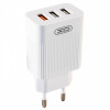Сетевое зарядное устройство XO L72 адаптер 3USB/USB1_QC_3A/USB 2/3_2.1A white