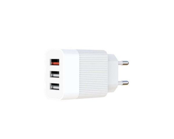 Сетевое зарядное устройство XO L72 адаптер 3USB/USB1_QC_3A/USB 2/3_2.1A white