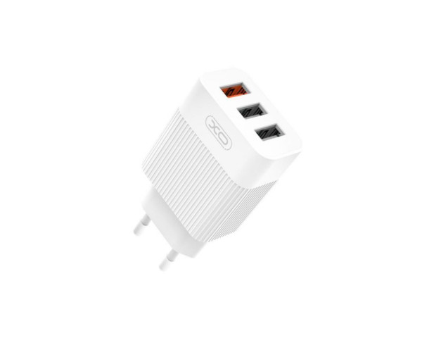 Сетевое зарядное устройство XO L72 адаптер 3USB/USB1_QC_3A/USB 2/3_2.1A white