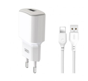 Мережевий зарядний пристрій XO L73 адаптер 1USB / 2.4A / 12W + Lightning white