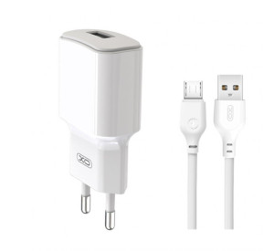 Сетевое зарядное устройство XO L73 адаптер 1USB/2.4A/12W + Micro white