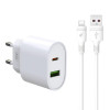 Сетевое зарядное устройство XO L81A адаптер PD_20W/QC3.0_18W + Type-C white