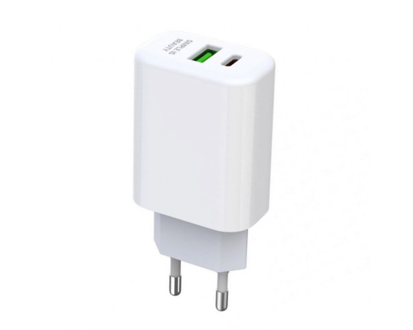 Мережевий зарядний пристрій XO L85A адаптер PD_20W / QC3.0_18W white
