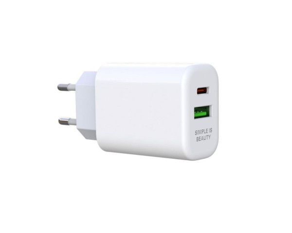 Мережевий зарядний пристрій XO L85A адаптер PD_20W / QC3.0_18W white