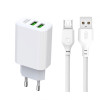 Сетевое зарядное устройство XO L85C адаптер 2USB 2.4A + Micro white