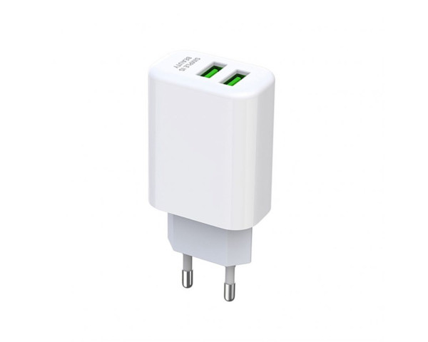 Мережевий зарядний пристрій XO L85C адаптер 2USB 2.4A white