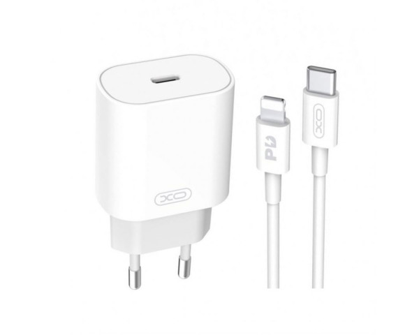 Мережевий зарядний пристрій XO L91 адаптер PD_25W + Type-C to Lightning white