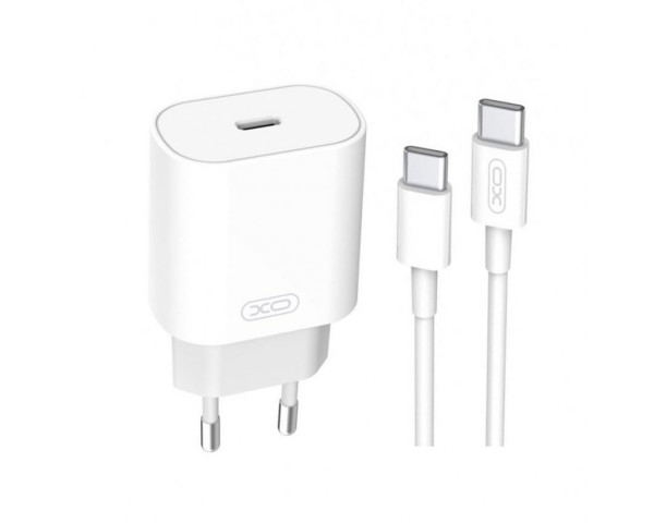 Мережевий зарядний пристрій XO L91 адаптер PD_25W + Type-C to Type-C white