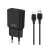 Мережевий зарядний пристрій XO L92C адаптер 2USB 2.4A + Micro black
