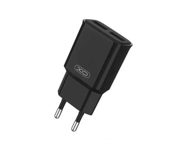 Мережевий зарядний пристрій XO L92C адаптер 2USB 2.4A + Type-C black