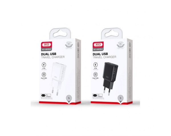 Мережевий зарядний пристрій XO L92C адаптер 2USB 2.4A black