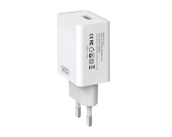 Мережевий зарядний пристрій XO L93 адаптер 1USB 2.4A + Lightning white