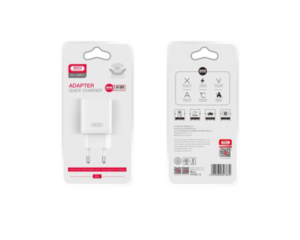 Сетевое зарядное устройство XO L99 адаптер 1USB 2.4A white