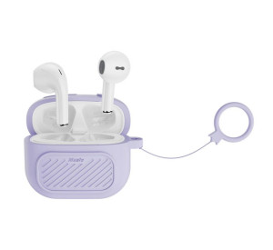 Навушники Bluetooth XO X26 з силіконовим чохлом та шнурком purple