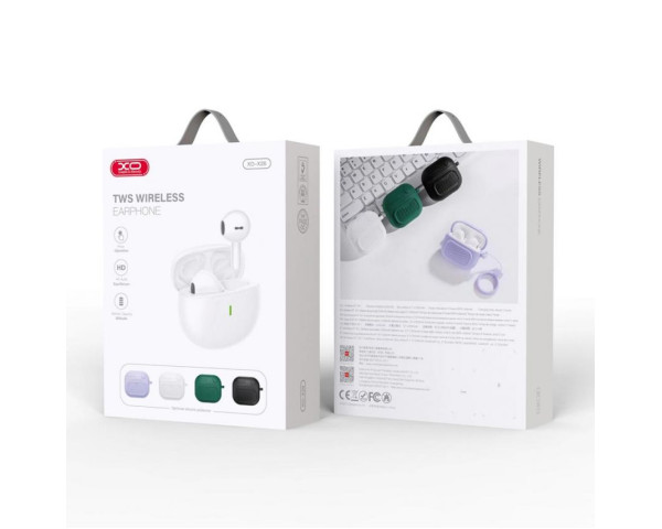 Навушники Bluetooth XO X26 з силіконовим чохлом та шнурком purple