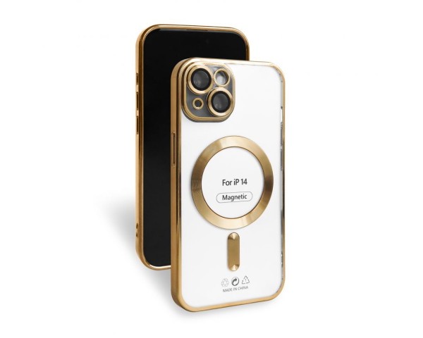 Чехол с функцией MagSafe для Apple iPhone 14 gold (3)