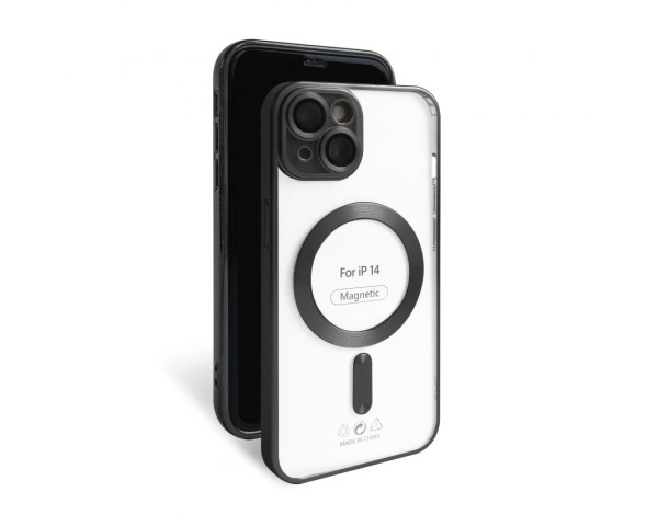 Чехол с функцией MagSafe для Apple iPhone 14 black (09) матовый