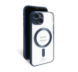 Чехол с функцией MagSafe для Apple iPhone 14 dark blue (07) матовый