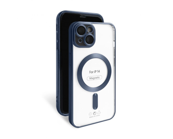 Чехол с функцией MagSafe для Apple iPhone 14 dark blue (07) матовый