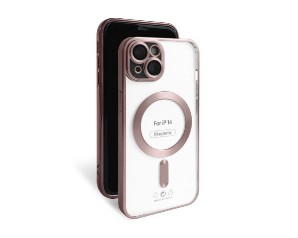 Чехол с функцией MagSafe для Apple iPhone 14 pink (06) матовый