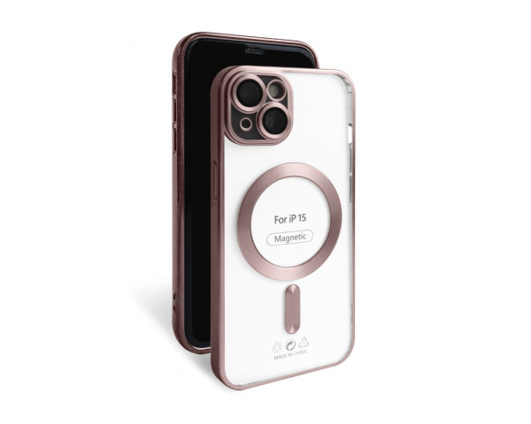 Чохол with MagSafe для iPhone 15 pink matte