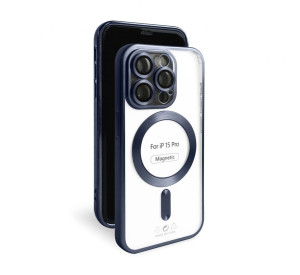 Чохол with MagSafe для iPhone 15 Pro dark blue matte