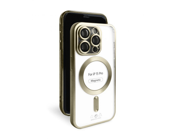 Чохол with MagSafe для iPhone 15 Pro gold matte