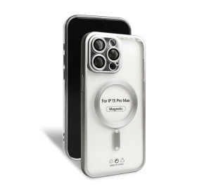 Чехол с функцией MagSafe для Apple iPhone 15 Pro Max grey (12) матовый