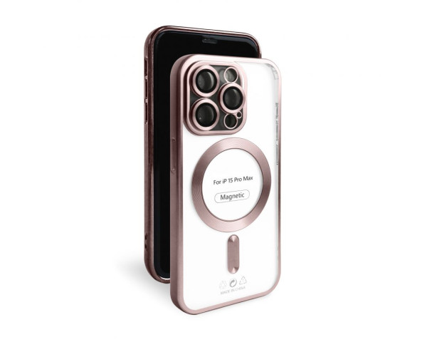 Чохол with MagSafe для iPhone 15 Pro Max pink matte