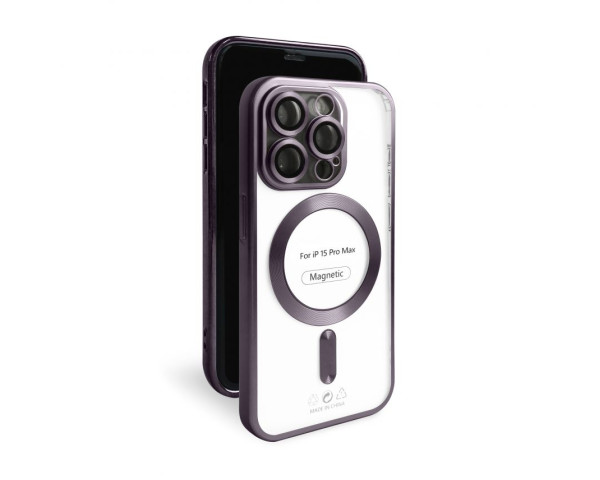 Чехол с функцией MagSafe для Apple iPhone 15 Pro Max violet (02) матовый