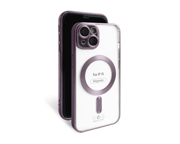 Чехол с функцией MagSafe для Apple iPhone 15 violet (02) матовый