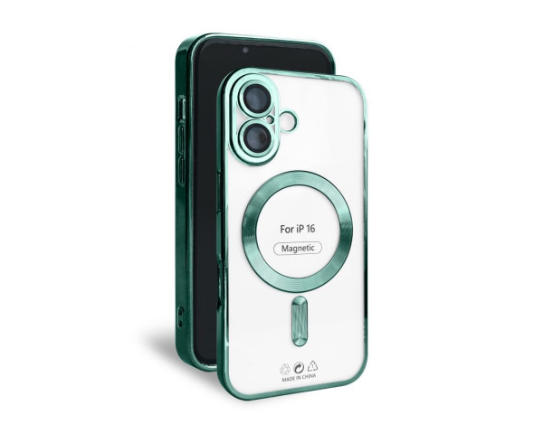 Чехол с функцией MagSafe для Apple iPhone 16 green (05)