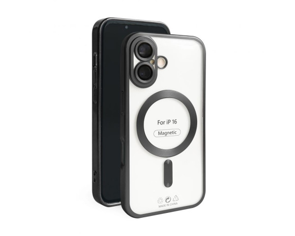 Чехол с функцией MagSafe для Apple iPhone 16 black (09) матовый