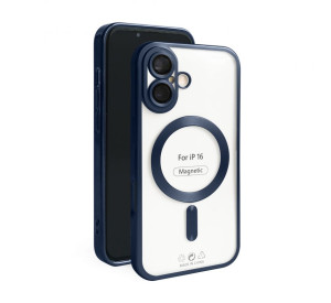 Чехол с функцией MagSafe для Apple iPhone 16 dark blue (07) матовый