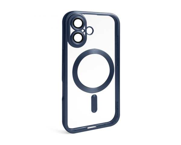 Чехол с функцией MagSafe для Apple iPhone 16 dark blue (07) матовый