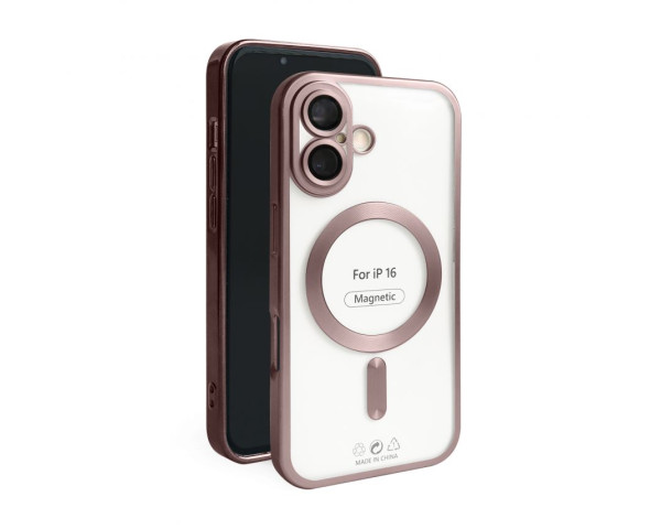 Чехол с функцией MagSafe для Apple iPhone 16 pink (06) матовый