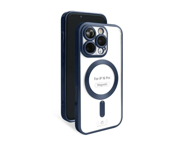 Чехол с функцией MagSafe для Apple iPhone 16 Pro dark blue (07) матовый