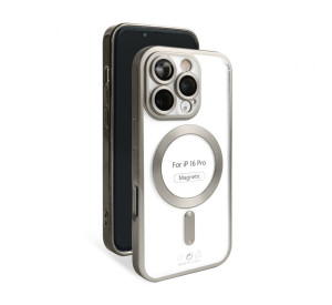 Чехол с функцией MagSafe для Apple iPhone 16 Pro grey (12) матовый
