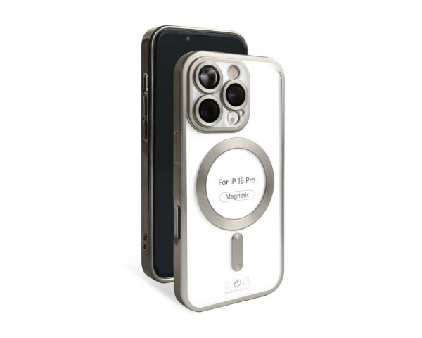 Чехол с функцией MagSafe для Apple iPhone 16 Pro grey (12) матовый