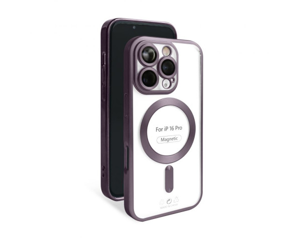 Чехол с функцией MagSafe для Apple iPhone 16 Pro violet (02) матовый