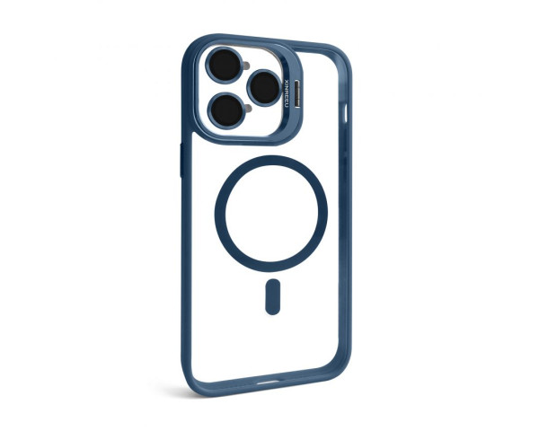 Чехол с функцией MagSafe для Apple iPhone 14 Pro с подставкой и защитой для камер dark blue