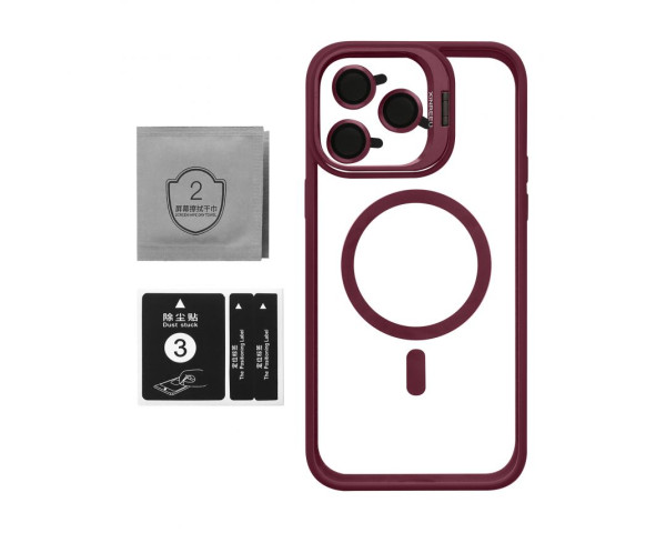 Чохол із підставкою та захистом для камер MagSafe для iPhone 14 Pro bordo