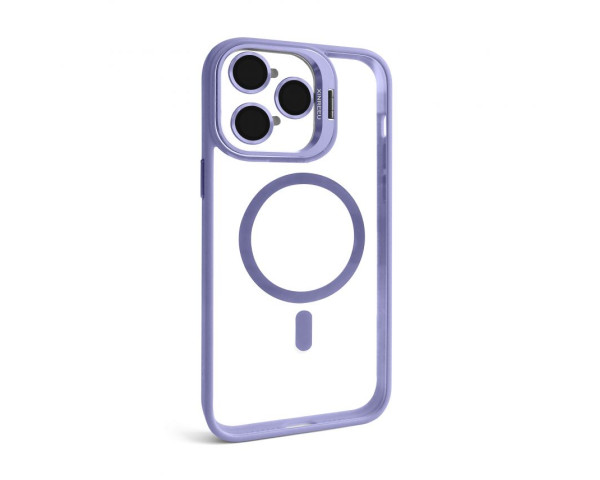 Чехол с функцией MagSafe для Apple iPhone 14 Pro с подставкой и защитой для камер lilac