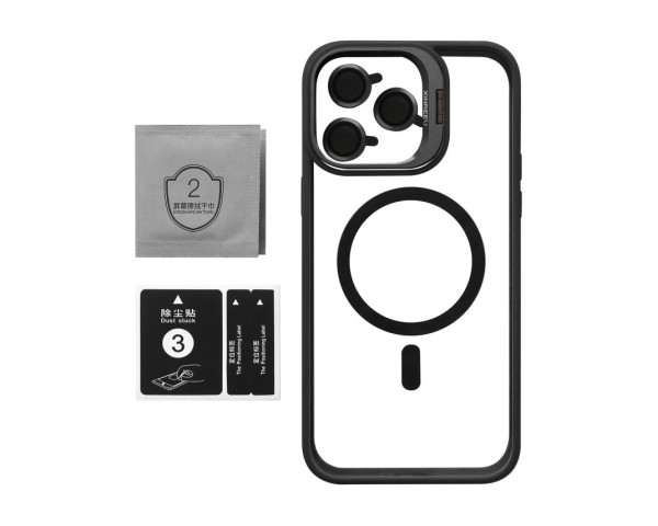 Чехол с функцией MagSafe для Apple iPhone 14 Pro Max с подставкой и защитой для камер black