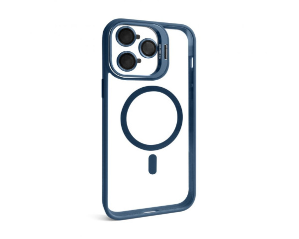 Чехол с функцией MagSafe для Apple iPhone 14 Pro Max с подставкой и защитой для камер dark blue