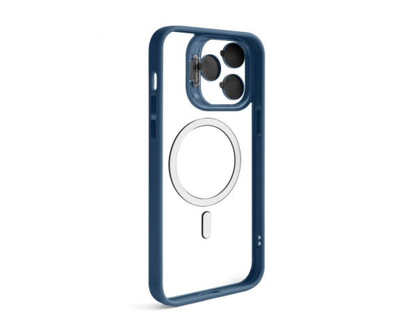 Чехол с функцией MagSafe для Apple iPhone 14 Pro Max с подставкой и защитой для камер dark blue