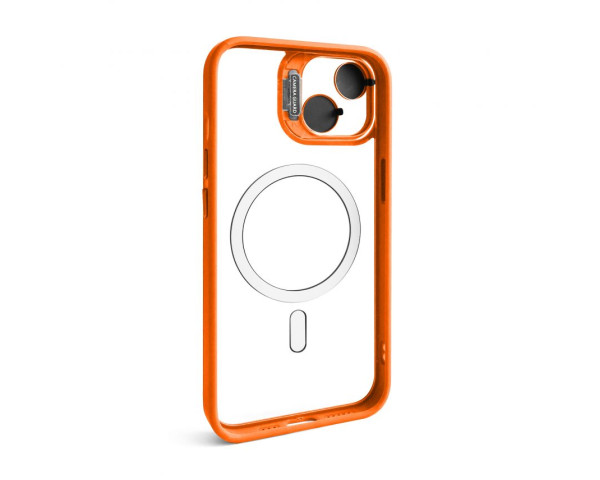 Чехол с функцией MagSafe для Apple iPhone 15 с подставкой и защитой для камер orange