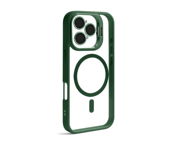 Чехол с функцией MagSafe для Apple iPhone 15 Pro с подставкой и защитой для камер green