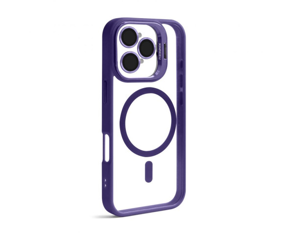 Чехол с функцией MagSafe для Apple iPhone 15 Pro с подставкой и защитой для камер violet